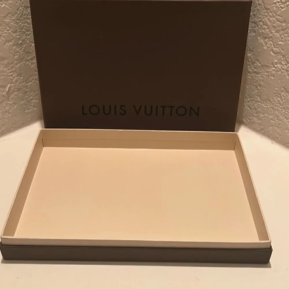 Louis Vuitton Rectangular Gift Box Brown Medium Lid Top Display Storage Luxury